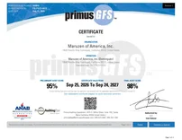 PrimusGFS Certificate - Maruzen of America, Inc., valid Sep 25, 2026 to Sep 24, 2027